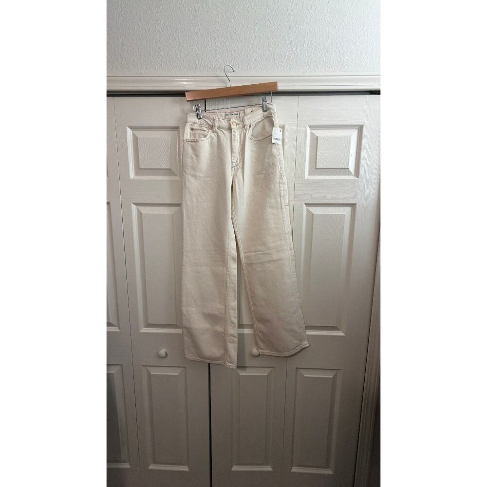 Free People Ecru Wide Leg Denim - Picture 3 of 4